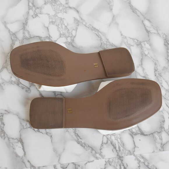 Steven NY by Steve Madden Quilted Slip Sandals White Size 8 - Picture 7 of 8